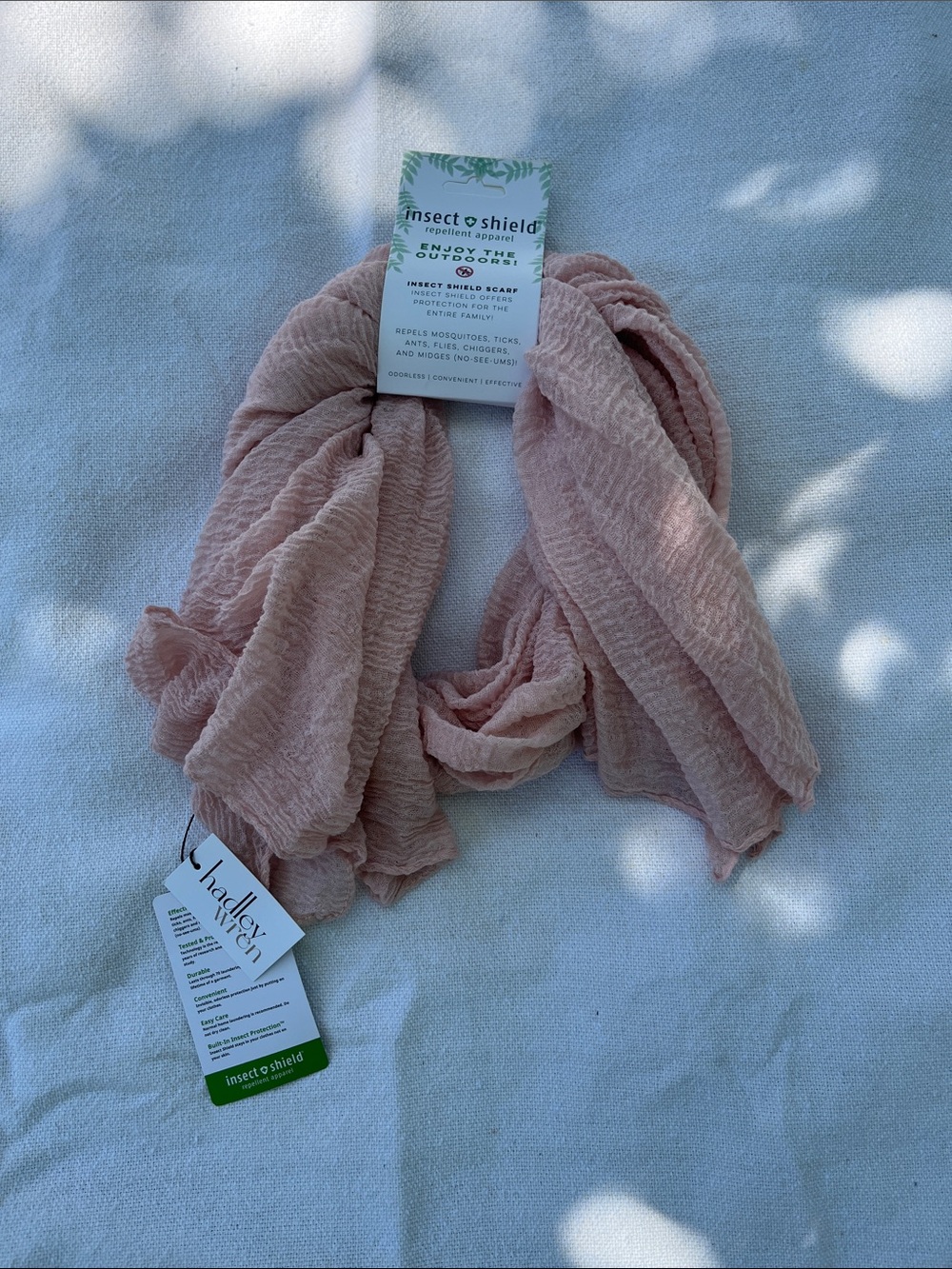Pink Insect Shield Crinkled Wrap Scarf